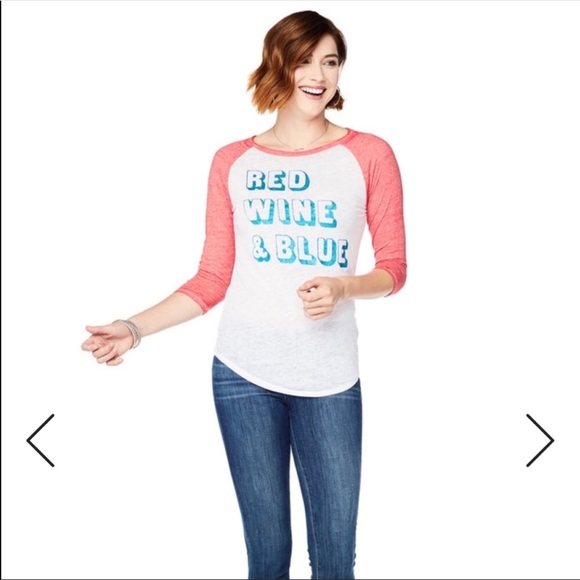 Freeze | Red Wine & Blue Baseball Tee For July 4th - Picture 6 of 8